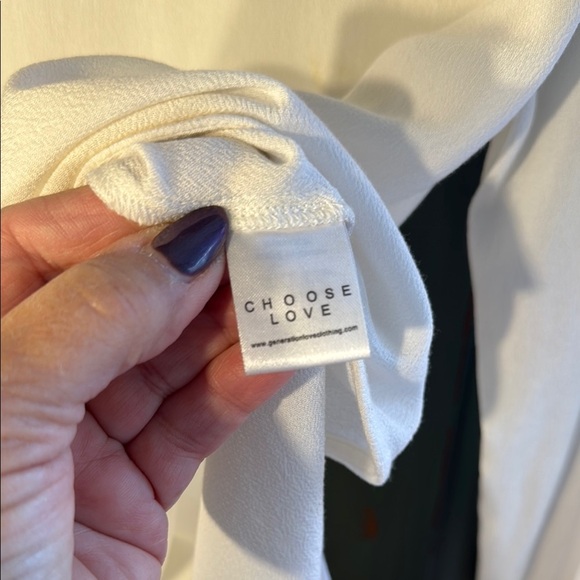 NWOT Generation Love White Top with Black Faux Leather and Gold Stud Accents - Picture 8 of 10